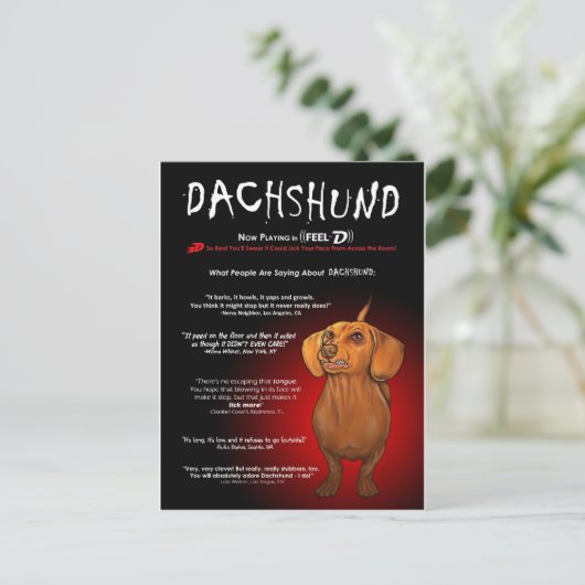 Dachshund in 3D Briefkaart (Staand voorkant)