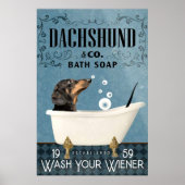 Dachshund in bad poster (Voorkant)