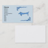 Dachshund in blauw visitekaartje (Voorkant / Achterkant)