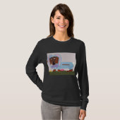 Dachshund in bunny costume t-shirt (Voorkant volledig)