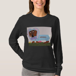 Dachshund in bunny costume t-shirt
