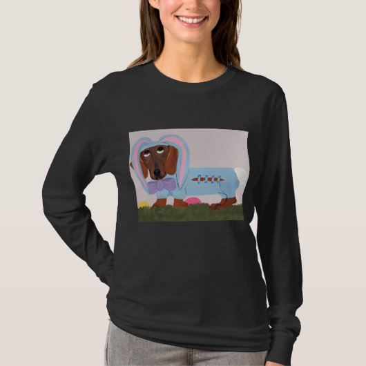 Dachshund in bunny costume t-shirt (Voorkant)