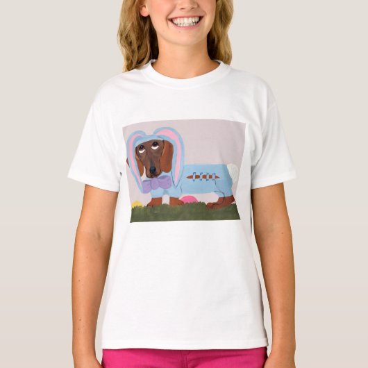 Dachshund in bunny costume t-shirt (Voorkant)