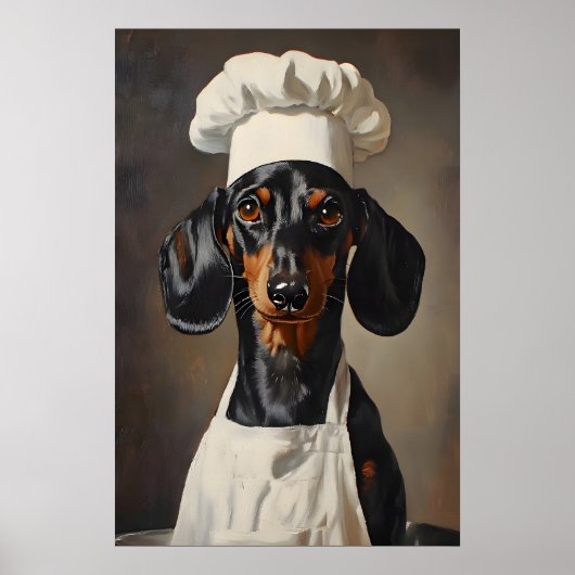 Dachshund In Chefs Hat Poster, Pet Poster (Voorkant)