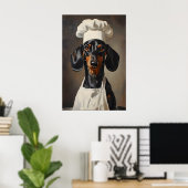Dachshund In Chefs Hat Poster, Pet Poster (Thuiskantoor)