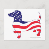 Dachshund in de Amerikaanse vlag Briefkaart (Voorkant)
