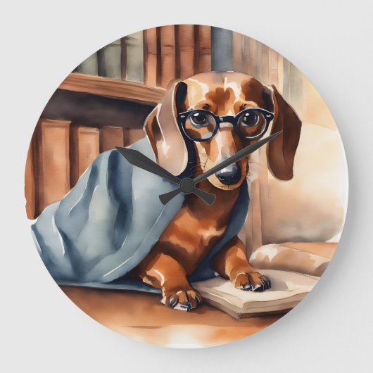  Dachshund in de Oude Bibliotheek Grote Klok (Voorkant)