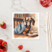  Dachshund in de Oude Bibliotheek Servet (Insitu)