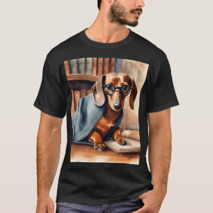 Dachshund in de Oude Bibliotheek T-shirt