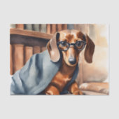 Dachshund in de Oude Bibliotheek Tissuepapier (Voorkant)