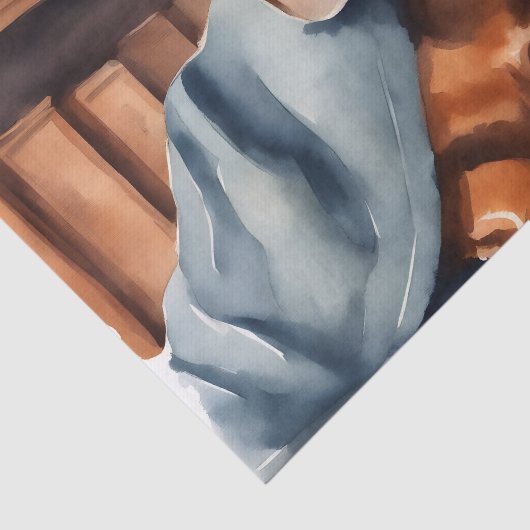 Dachshund in de Oude Bibliotheek Tissuepapier (Detail)