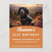 Dachshund in de schemering uitnodiging briefkaart (Voorkant)