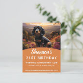 Dachshund in de schemering uitnodiging briefkaart (Staand voorkant)