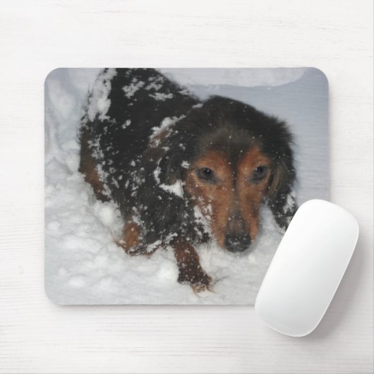 Dachshund in de Snow Mousepad Muismat (Met muis)