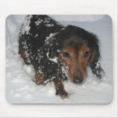 Dachshund in de Snow Mousepad Muismat (Voorkant)