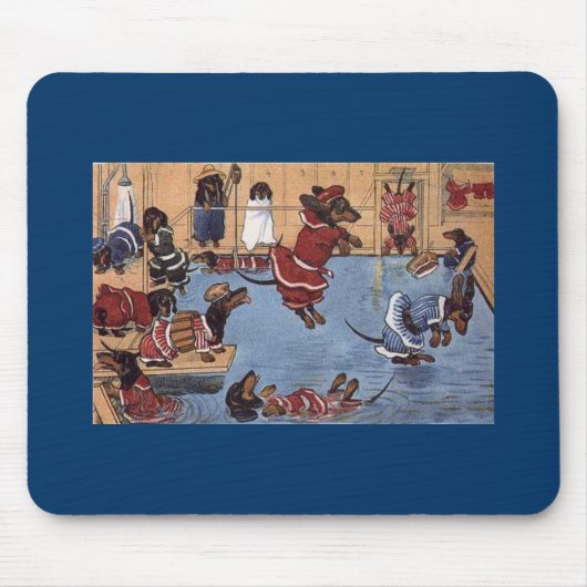Dachshund in de Vintage Mousepad Muismat (Voorkant)