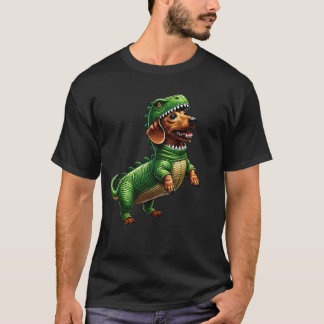 Dachshund in dinosaurpakket Grappige hondenliefheb T-shirt