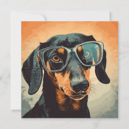 Dachshund in een bril notitiekaartje
