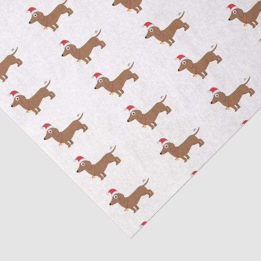 Dachshund in een Santa Hat Tissuepapier (Detail)