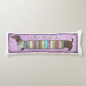 Dachshund in een Sweater - Funny Doxie Pillow Lichaamskussen (Voorkant)