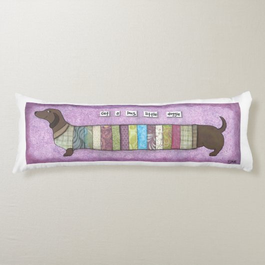 Dachshund in een Sweater - Funny Doxie Pillow Lichaamskussen (Voorkant)