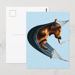 Dachshund in Hangmat Briefkaart