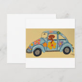Dachshund in hippie-auto (Voorkant / Achterkant)