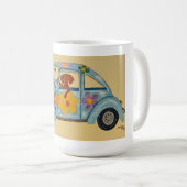 Dachshund in hippie-auto koffiemok (Voorkant rechts)