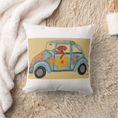 Dachshund in hippie-auto kussen (Deken)