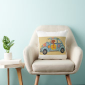 Dachshund in hippie-auto kussen (Stoel)