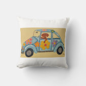 Dachshund in Hippie car Kussen (Voorkant)