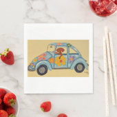 Dachshund in hippieauto servet (Insitu)