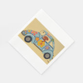 Dachshund in hippieauto servet (Hoek)