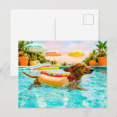 Dachshund in hotdog pak briefkaart (Voorkant / Achterkant)