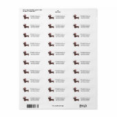 Dachshund in kerstmannenhoed Kerst retouradres Etiket (Full Sheet)