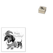 Dachshund in Kerstmannenhoed Kerstmis  Rubberstempel (Gestempeld)