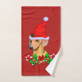 Dachshund in Kerstmis in Santa Hat Bad Handdoek (Handdoek)