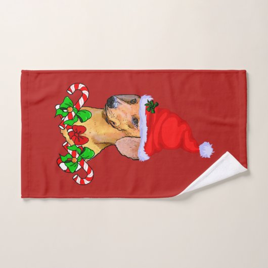 Dachshund in Kerstmis in Santa Hat Bad Handdoek (Handdoek)