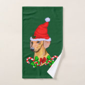 Dachshund in Kerstmis in Santa Hat Bad Handdoek (Handdoek)