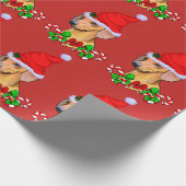 Dachshund in Kerstmis in Santa Hat Cadeaupapier (Hoek)