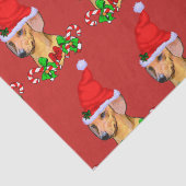 Dachshund in Kerstmis in Santa Hat Tissuepapier (Detail)
