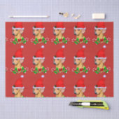 Dachshund in Kerstmis in Santa Hat Tissuepapier (Craft)