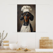Dachshund In Kooksmuts Poster, Huisdier Poster (Keuken)