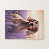 Dachshund in Lavendelveld Legpuzzel (Horizontaal)