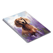 Dachshund in Lavendelveld Notitieboek (Rechterzijde)