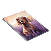 Dachshund in Lavendelveld Notitieboek (Rechterzijde)