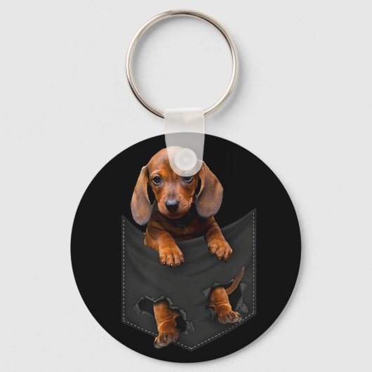Dachshund in Mijn zak Dachshund Weiner Dog Gift Sleutelhanger (Voorkant)