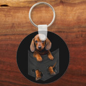 Dachshund in Mijn zak Dachshund Weiner Dog Gift Sleutelhanger (Voorkant)