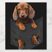 Dachshund in Mijn zak Dachshund Weiner Dog Gift Wijn Etiket (Enkel label)