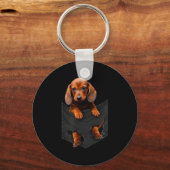 Dachshund In My Cket Sleutelhanger (Voorkant)